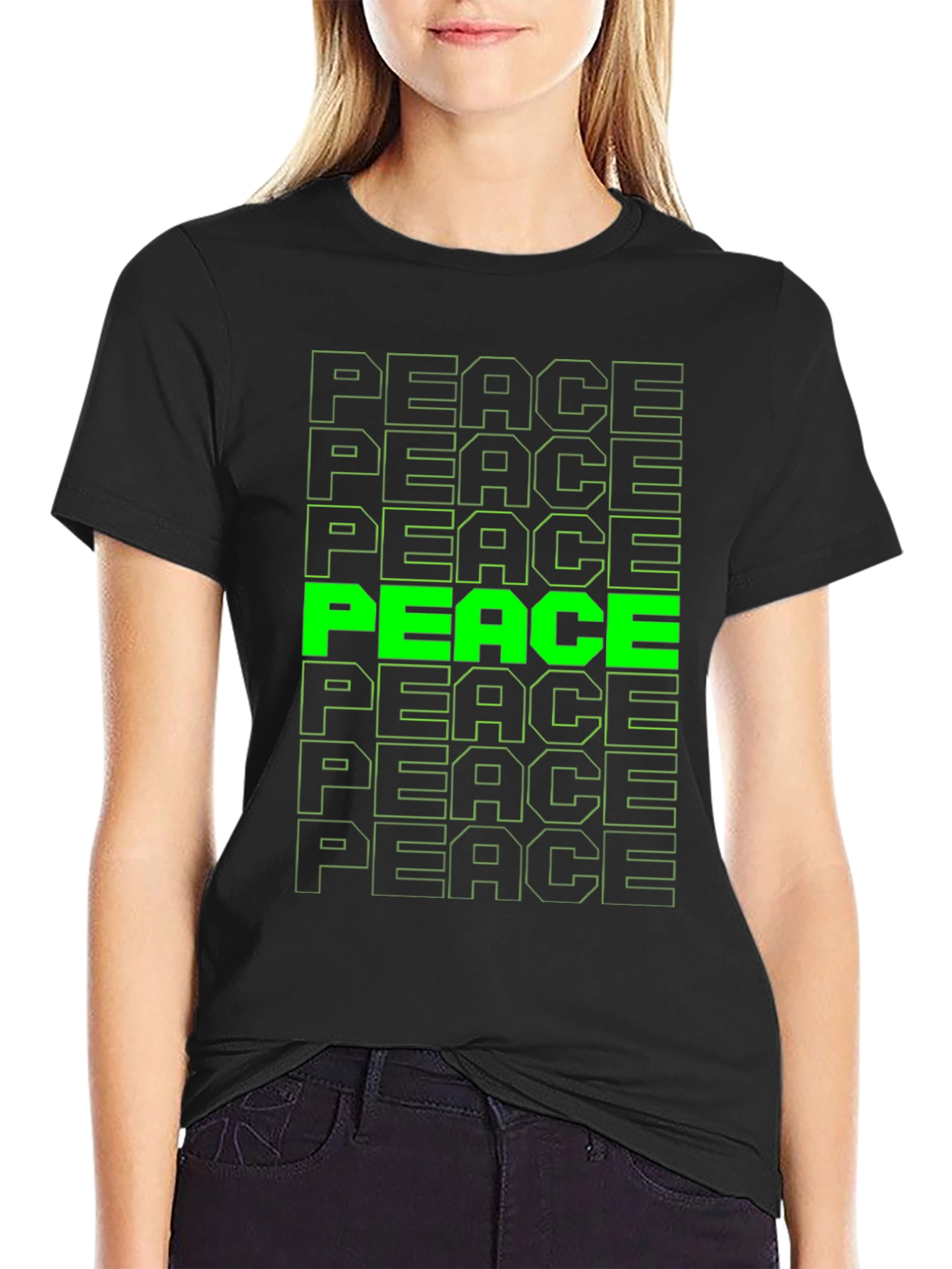 Peace T-Shirt - Green Graphic Tee