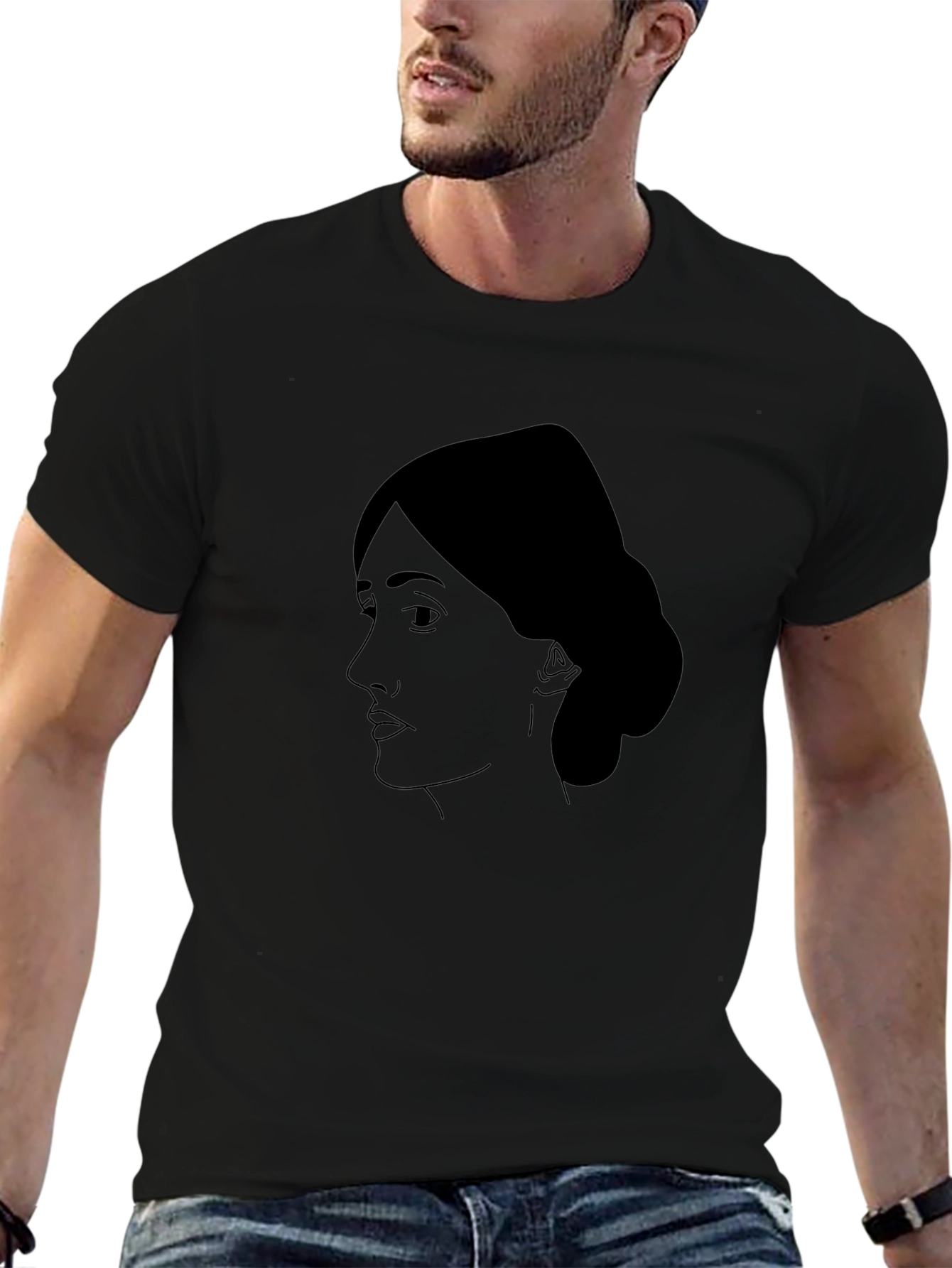 Virginia Woolf Portrait T-Shirt - Black