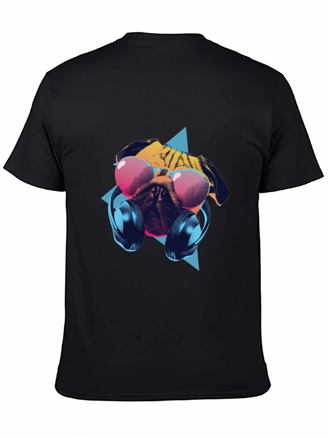 Pug Headphones T-Shirt – Music Dog Lover Graphic Tee Gift