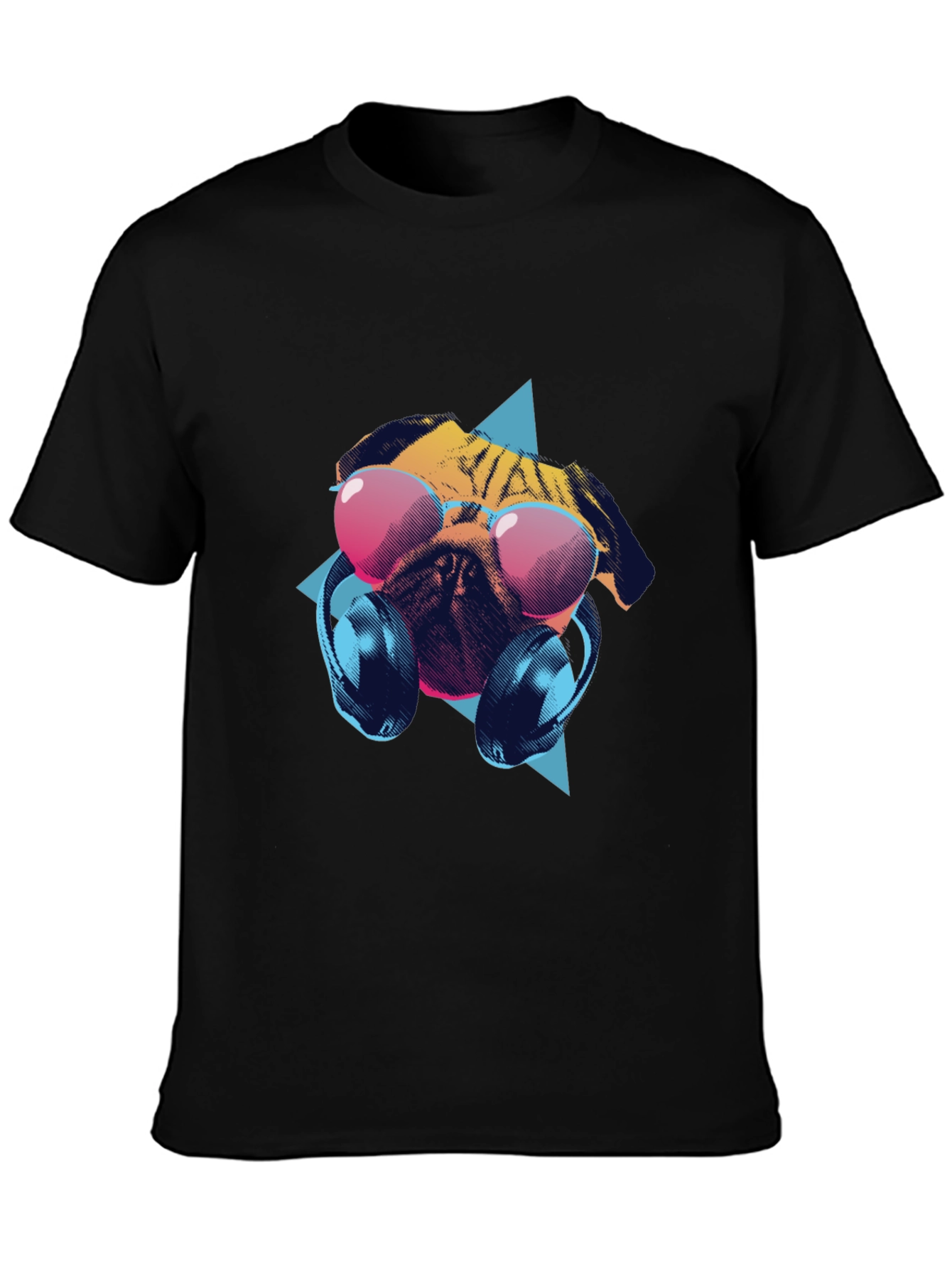 Pug Headphones T-Shirt – Music Dog Lover Graphic Tee Gift